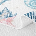 thumbnail image 5 of spefrowx Kawaii Seahorse Quilt King for Boys, Blue Pink Conch Starfish King Coverlet Set, 3-Piece, 5 of 7