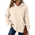 thumbnail image 3 of Women's Lightweight Hoodies Casual Long Sleeve Hooded Pullover Sweatshirts 2026 Fall Fashion Hoodie with Front Pocket Khaki 2XL, 3 of 6