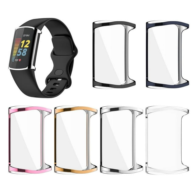 Protective Case Soft TPU Electroplated Smart Watch Bumper Shell Full Screen Protector for Charge 5