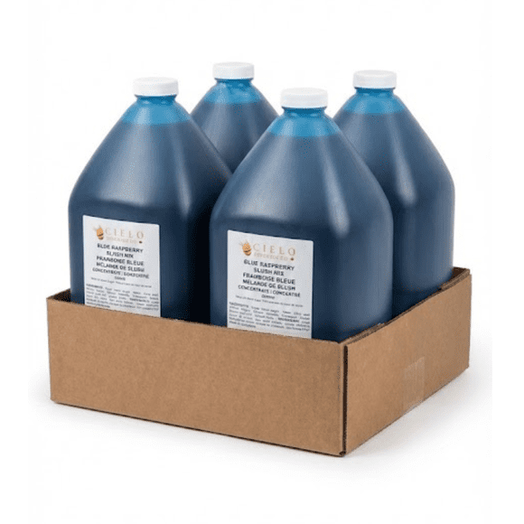 Cielo Beverage Blue Raspberry Slushy Syrup 5:1 Concentrate 4 Liter (4/CASE)