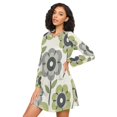thumbnail image 3 of FORMRS Womens Long Sleeve Nightgowns Crew Neck Sleep Shirt Soft Pajamas Sizes S-3XL, Retro Flower, 3 of 8