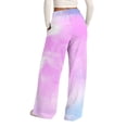 thumbnail image 6 of Endives Womens Sports Pants Tie Dye Printed Wide Leg Jogging Pants Drawstring Elastic High Waist Pants With Pocket, 6 of 7