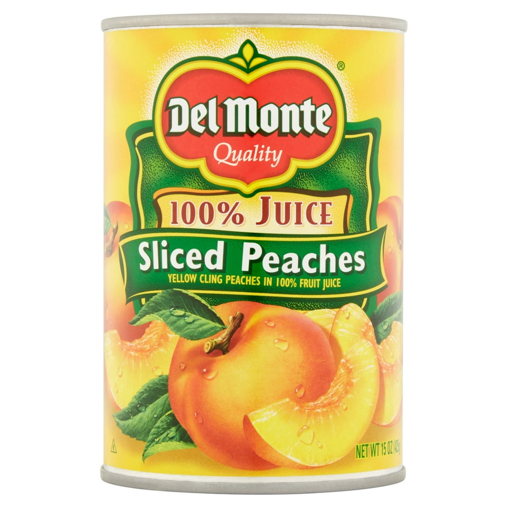 Del Monte Sliced Peaches in 100 Juice, 15 Oz