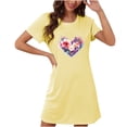 thumbnail image 1 of Camisón corto de talla grande para mujer, camisón de manga corta con estampado de pecho a la moda, camisón para mujer, 1 of 2
