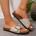 thumbnail image 3 of Women's Casual Adjustable Cork Strap Sandals with Golden Buckle - Summer Beach Fashion, 3 of 6
