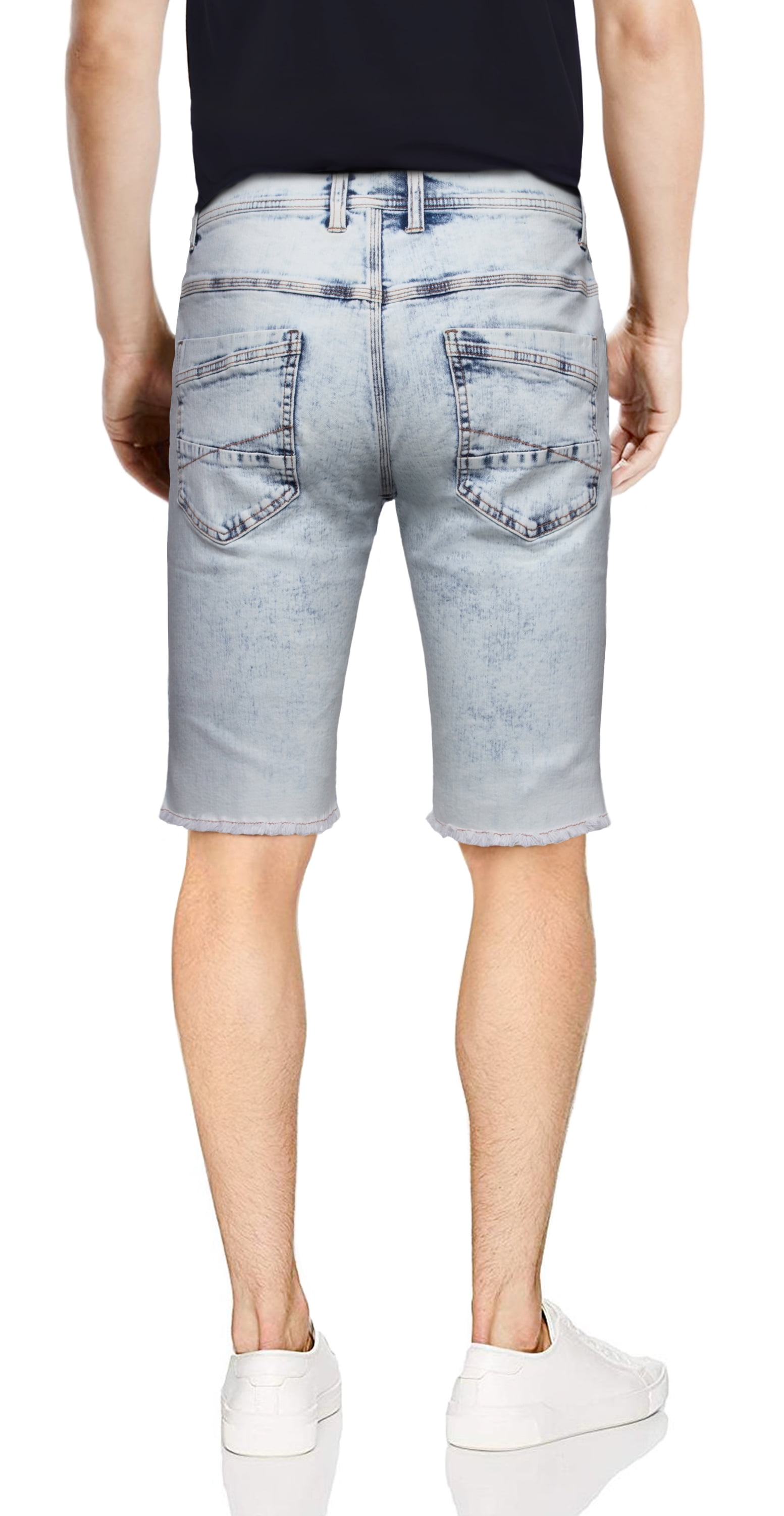 【BOK PLACE】Cutting Dirty Washing Damage Denim Shorts RAWX Men's Denim Shorts, Washed Ripped Distressed Destroyed