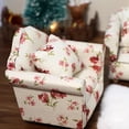 thumbnail image 4 of Dollhouse Couch with Pillow 1 12 Scale Miniature Sofa Arm Chair Living Room Furniture Wooden Fabric Frame Single Reading Chair Artificial House Room Scene Decoration (White Floral), 4 of 6