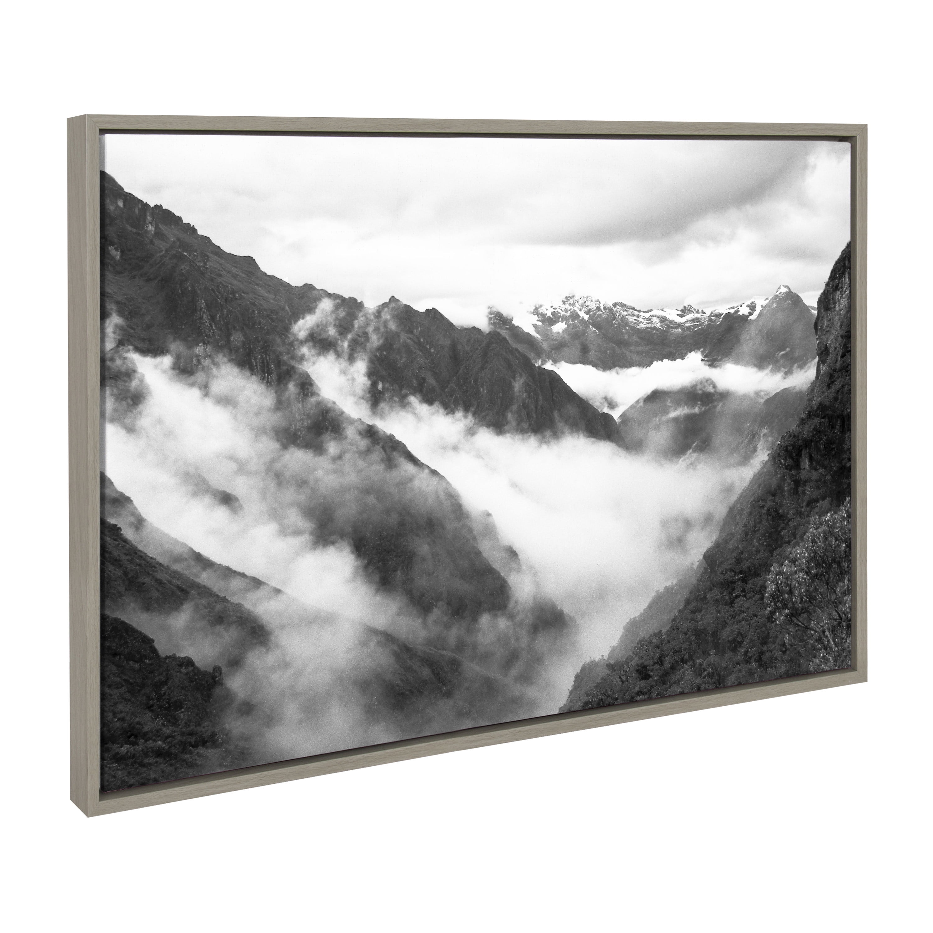 Sylvie Highland Cow, Mountains, and Inca Trail 23 in x 33 in Framed Photography Canvas Art Prints, by Kate and Laurel Set of 3