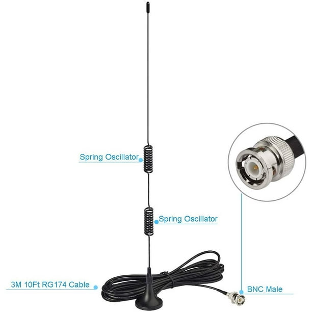Eightwood VHF UHF Ham Radio Police Scanner Antenna Amateur Radio Mobile