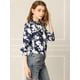 thumbnail image 2 of INSPIRE CHIC Blusa Vintage Con Lazo De Color En Contraste Floral Bohemio Para Mujer Blusas De Mujer Elegantes Azul marino M, 2 of 6