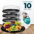 thumbnail image 4 of Bandejas para catering HOUZZKINGZ USA negras con tapa, paquete de 10 x 12, 4 of 7