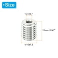 thumbnail image 2 of Uxcell Thread Adapters Sleeve Reducing Nut 20pcs M10x1.5 Male to M4x0.7 Female Repairing Insert Nut 12mm, 2 of 6