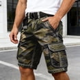thumbnail image 2 of CONZONE Mens Cargo Shorts Buttons Summer Shorts For Men Camouflage Lightweight Loose Fit Outdoor Shorts With Pockets, 2 of 5
