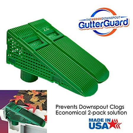 The Gutter Guard - Wedge Eliminates Downspout Pipe Clogs from Leaves and Debris - 2-Pack (2 Pack, (Best Leaf Guard Gutter System)