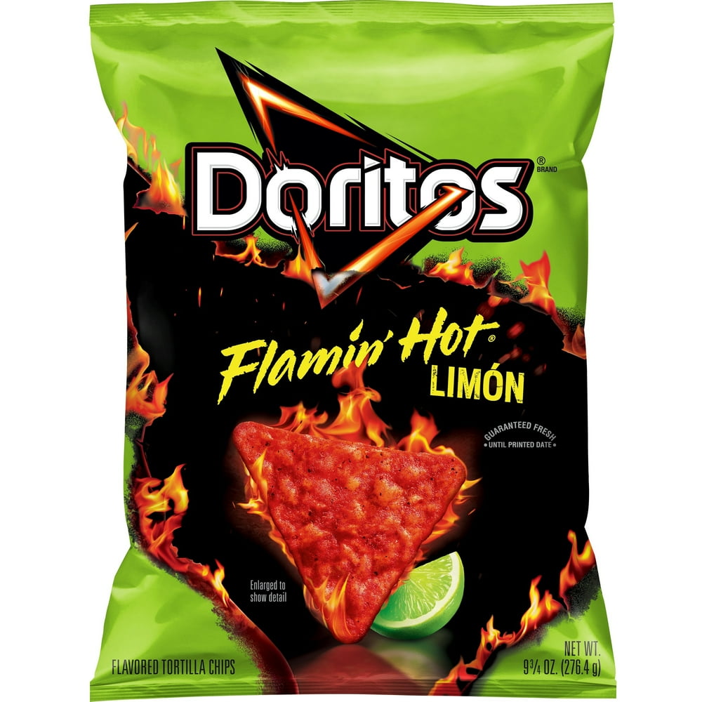 Doritos Flamin' Hot Limon Flavored Tortilla Chips, 9.75 oz Bag