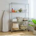 thumbnail image 4 of IRIS 4-Tier Wire Storage Shelf with Caster, 1200 Lb. Capacity, 71"H x 18"W x 48"D, 4 of 14