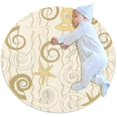 thumbnail image 1 of Large Round Floor Mat Round Rugs Shells and Stars Carpet Non-Slip Soft Yoga Kid's Play Pet Floor Mat for Bedroom Study Room Living Room Kitchen, 3.3-Feet, 1 of 7