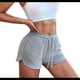thumbnail image 3 of Pantalones Cortos de Pijama de Punto Gofre para Mujer, Suaves, con Cordón Ajustable, Informales, para Hacer Ejercicio y con Bolsillos. Gris L, 3 of 8