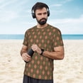 thumbnail image 4 of Wukai Green and Squares Print Men's Short-Sleeved Mesh T-Shirt,Quick-Dry Short Sleeve Workout T-Shirt-X-Small, 4 of 8