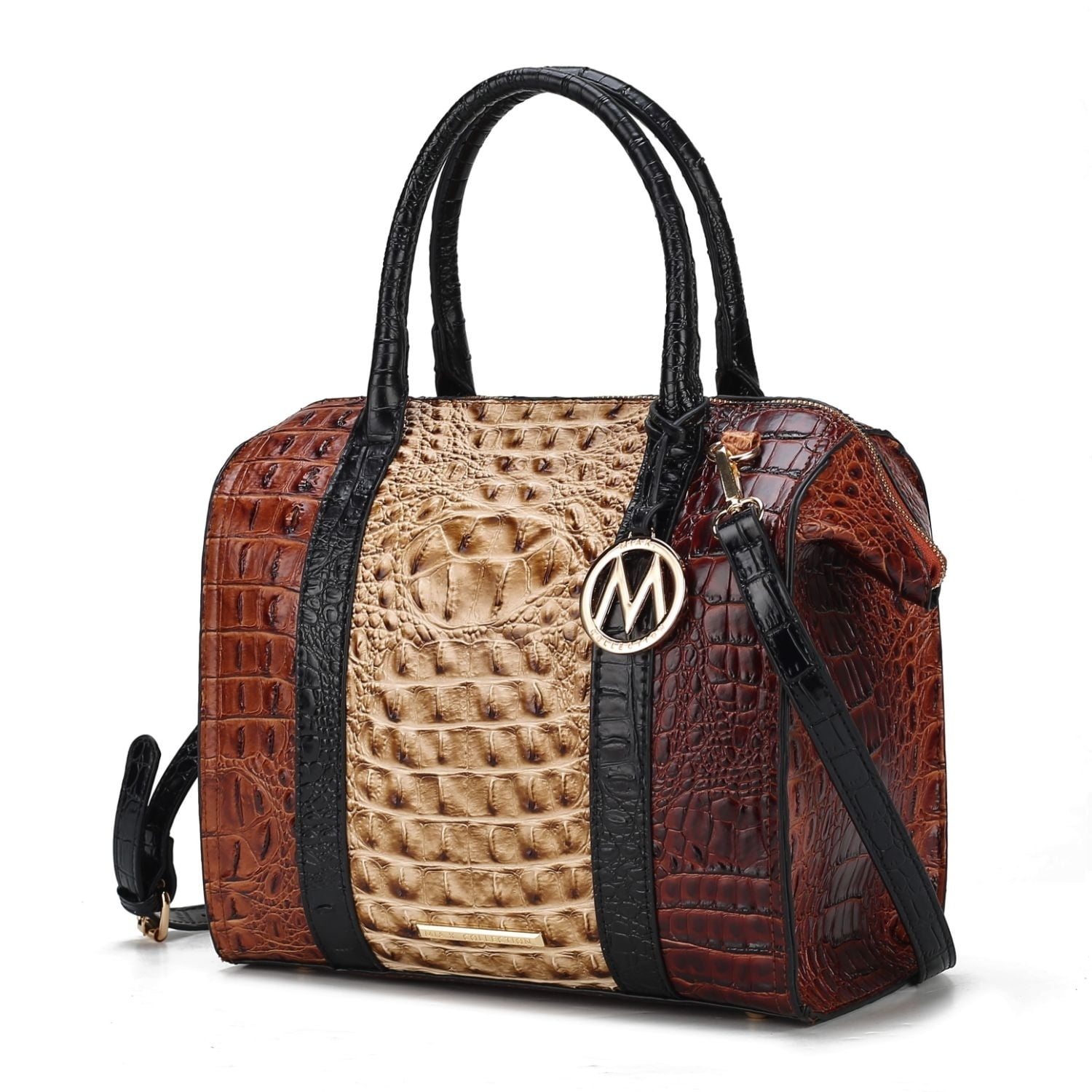 MKF Collection Ember Faux Crocodile-Embossed Vegan Leather Women's Satchel  Bag, Shoulder Purse Handbag by Mia K - Fuchsia