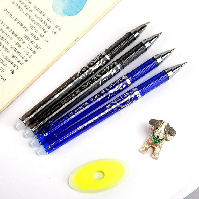 Black Gel Pens,18Pcs Fine Point Clear Rod With Black Soft Grip,0.5mm Roller  Ball