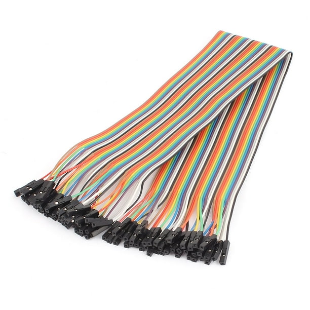 40cm 40 Pin 40 Way F/F Connector IDC Flat Rainbow Ribbon Jumper Cable