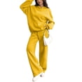 thumbnail image 4 of HKYNLAG Women's Oversized 2 Piece Sweatsuit Set Hoodie Wide Leg Sweatpants Fall Winter Casual Lounge Outfit Orange L, 4 of 7