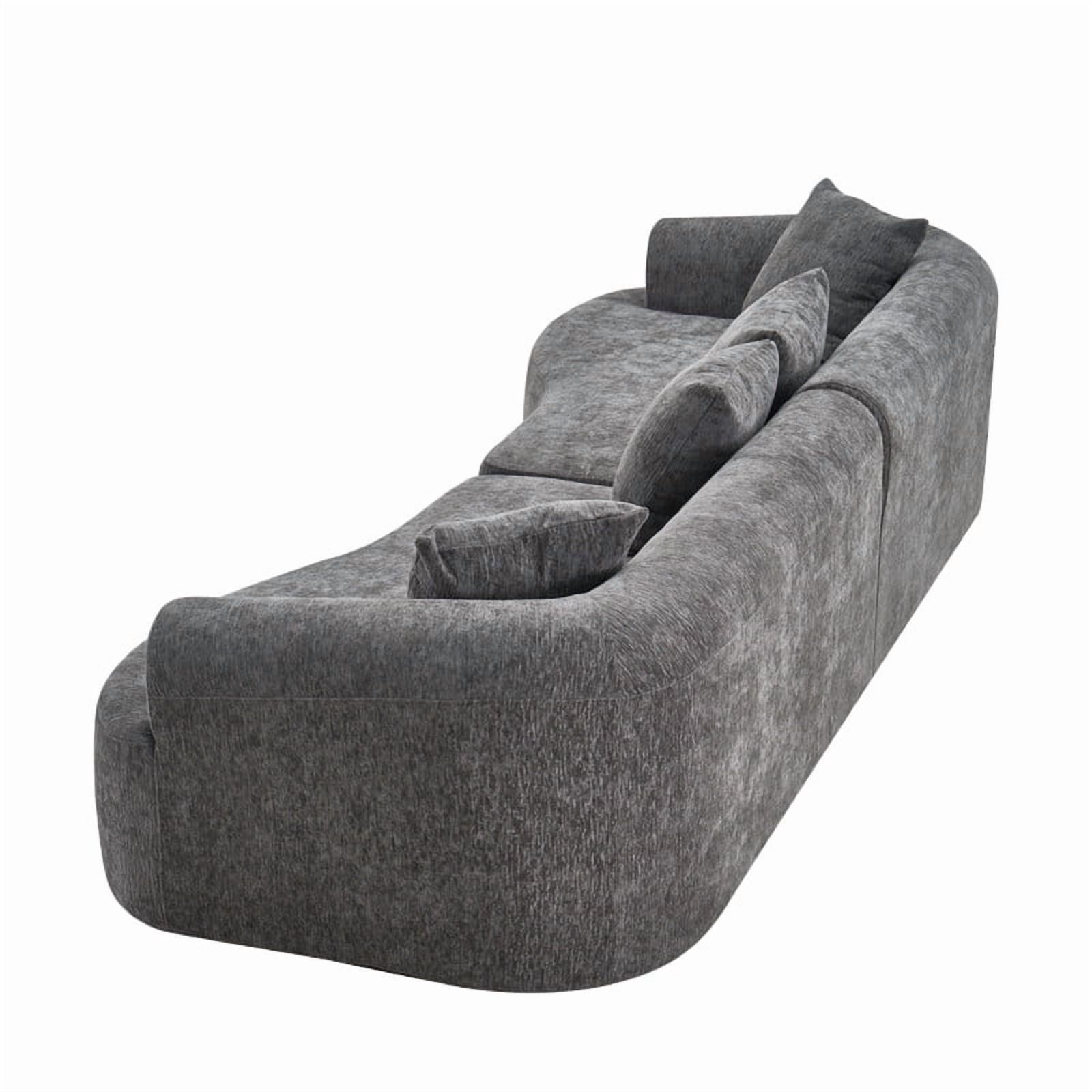 4-Seater Curved Boneless Compression Sectional Sofa, 2-Piece Modular Couch, High-Density Foam Sleeper Sofa