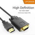 thumbnail image 3 of Construction Durable : Câble Convertisseur HDMI vers VGA, Longueur de 6 Pieds, Supporte une Résolution Complète de 1080P, Puce IC Intégrée pour Signal Direct, 3 of 5
