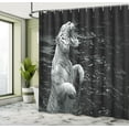 thumbnail image 4 of Ambesonne Black White Shower Curtain, Exotic White Tiger, 69"Wx84"L, Charcoal Grey Pale Grey, 4 of 4