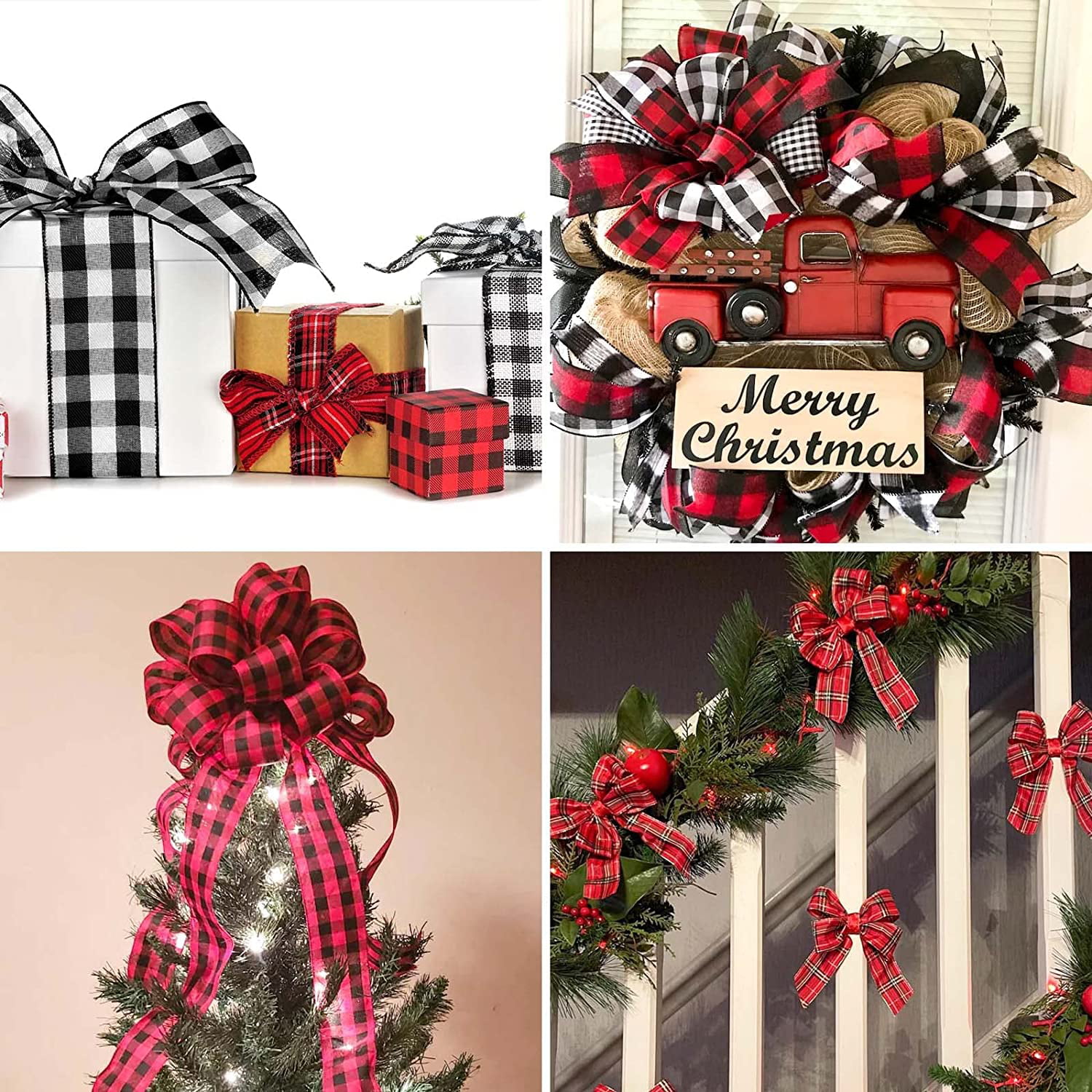 DIY Handmade Wire Edge Snowflake Ribbon for Christmas New Year Party Decor Gift 