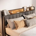 thumbnail image 5 of Queen Bed Frame with Headboard and Storage , Lofka Queen Bed Frame, No Box Spring Required, Noise Free,Dark Gray, 5 of 9