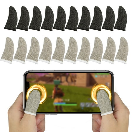 20 Pcs Mobile Game Finger Sleeves, TSV Touch Screen Fingertip Gloves, Breathable Cellphone Gaming Fingertip Cover