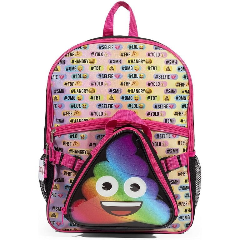 Emoji Poo Rainbow Backpack Lunch Bag Box Kit Walmart