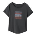 thumbnail image 3 of Camiseta para mujer, top de verano, cuello redondo, camiseta para playa, compras, viajes, XL, 3 of 8
