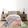 thumbnail image 4 of Ambesonne Leopard Print Quilted Bedspread Set 2 Pcs, Modern Colorful Spots, Twin Size, Multicolor, 4 of 5