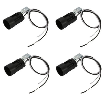 

4pcs Black 60mm Height Wall Lamp Pendant Light Holder E14 Lamp Socket w Wire