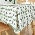 thumbnail image 2 of SHAR Rectangular Tablecloth Outdoor Table Resistant Cotton Tablecloth Stain Proof Canvas Fabric Printed Leaf Pattern Small Green Dining Table Picnic Party Garden 100X140cm, 2 of 4