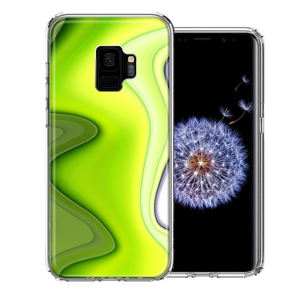 MUNDAZE For Samsung Galaxy S9 Green White Abstract Design Double Layer Phone Case Cover