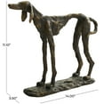 thumbnail image 3 of 14" x 11" Bronze Polystone Distressed Slim Frame Dog Sculpture with Gold Accents, by DecMode, 3 of 11