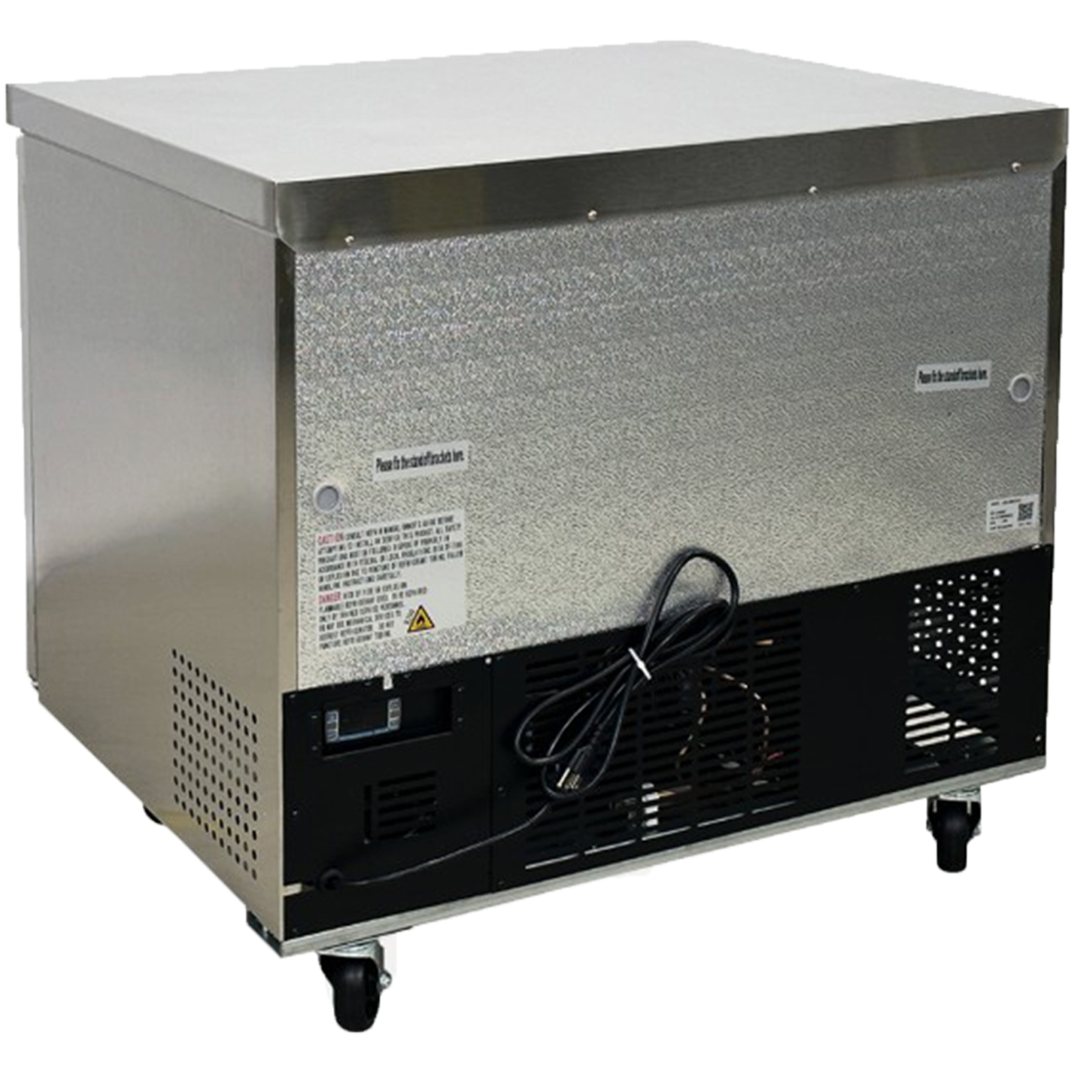 NSF 36.5 in. Commercial Freezer Worktop Undercounter Freezer,  2 Door Stainless Steel Counter Fan Cooling Freezer 13 Cu.Ft. for Restaurant, Bar, Shop