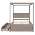 thumbnail image 4 of Tcbosik Full Size Canopy Platform Bed with 2 Drawers, Slat Support Leg, Wood Bedfram for Kids, Adults, No Spring Box Required, Light Brown, 4 of 8