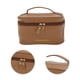 thumbnail image 4 of Bolsas de maquillaje de cuerda duradera de 1 pieza para vacaciones y viajes de negocios PU marrón, 4 of 5