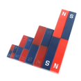 thumbnail image 3 of Dosaele 2Pcs 36/70/110/180mm Bar Magnet NS Red Blue Magnetic Field Physical Experiment, 3 of 8