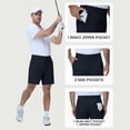 thumbnail image 4 of PULI Men's Golf Shorts 7" Inseam Stretch Lightweight Hybrid Performance Shorts with Secure Zip Pockets for Golf, Travel and Casual Wear, 4 of 6