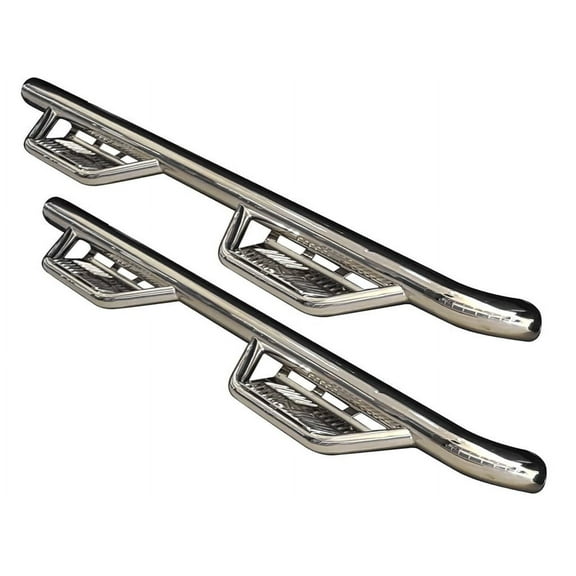 N-Fab by RealTruck Podium SS Steps | Cab Length, Stainless Steel, Polished | HPD1584CC-SS | Compatible with 2015.5-2018 Ram 1500 (Classic Model Only) Crew Cab All Beds, SRW Gas