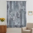 thumbnail image 2 of Grey Abstract Sheer Curtains 54 Inches Long, Vintage Geometric Gradient Oil Painting Modern Light Filering Curtains, Breathable Simi Curtain Privacy Drapes for Kitchen Bathroom Small Window Treatment, 2 of 9