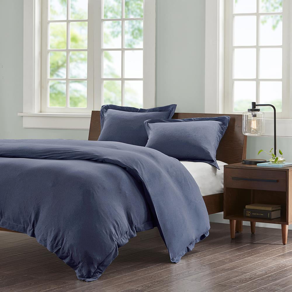 INK+IVY Cotton Jersey Knit Heathered Duvet Cover Mini Set 