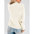 thumbnail image 5 of Ybenlow Womens Turtleneck Sweaters Batwing Long Sleeve Casual Loose Oversized Chunky Knit Pullover Jumper Tops Medium White, 5 of 5