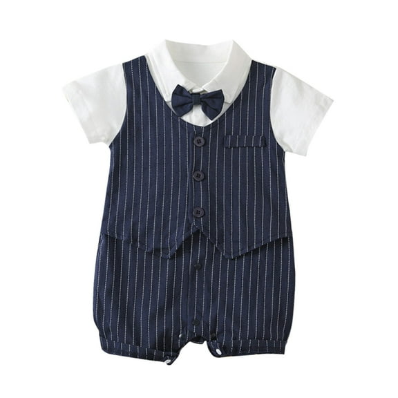 MZXELPRJD Bubble Romper Boy Baby English Gifts Gentleman Style Short Sleeve Onesie Formal Photo Wear 12m 2t Boys Outfits Girls Outfit Size 7
